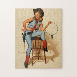Vintages Retro Sheriff Button Up Girl