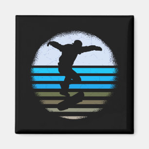 Vintages Retro-Skateboard Magnet