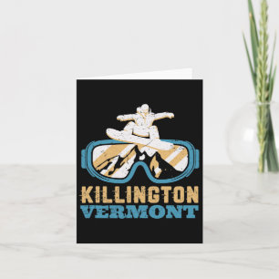 Vintages Retro-Skifahren und Snowboarden Vermont S Karte