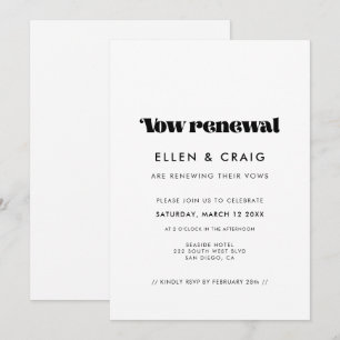 Vintages Retro-Skript Hochzeitswochenneuerung Einladung