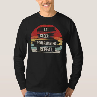 Vintages Retro-Sleep-Programmieren Wiederholen Cod T-Shirt
