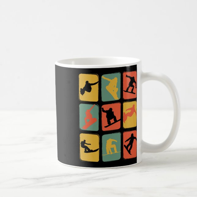 Vintages Retro-Snowboard Kaffeetasse (Rechts)