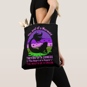 Vintages Retro Sunset Soul einer Meerjungfrau Tasche
