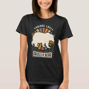Vintages Retro-Tier mit Grizzlybär T-Shirt