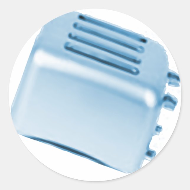 Vintages Retro Toaster Design - Blau Runder Aufkleber (Vorderseite)