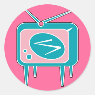 Vintages Retro-TV-Set Runder Aufkleber
