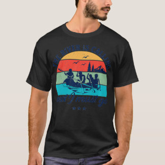 Vintages Retro-Wasser-Rafting Der Fluss ruft T-Shirt