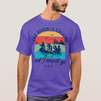 Vintages Retro-Wasser-Rafting Der Fluss ruft T-Shirt