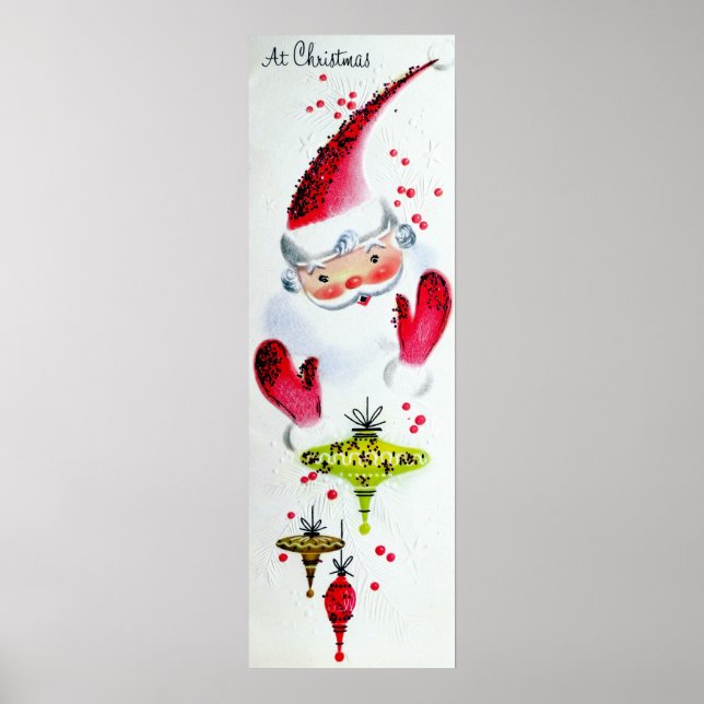 Vintages Retro Weihnachts-Weihnachtsgeschenk Poster (Vorne)