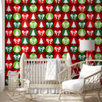 Vintages Retro-Weihnachtsbaum und Bows-Muster