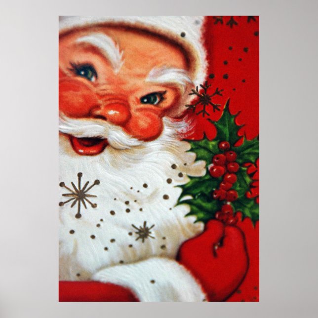 Vintages Retro Weihnachtsfeiertag Weihnachtsposter Poster (Vorne)