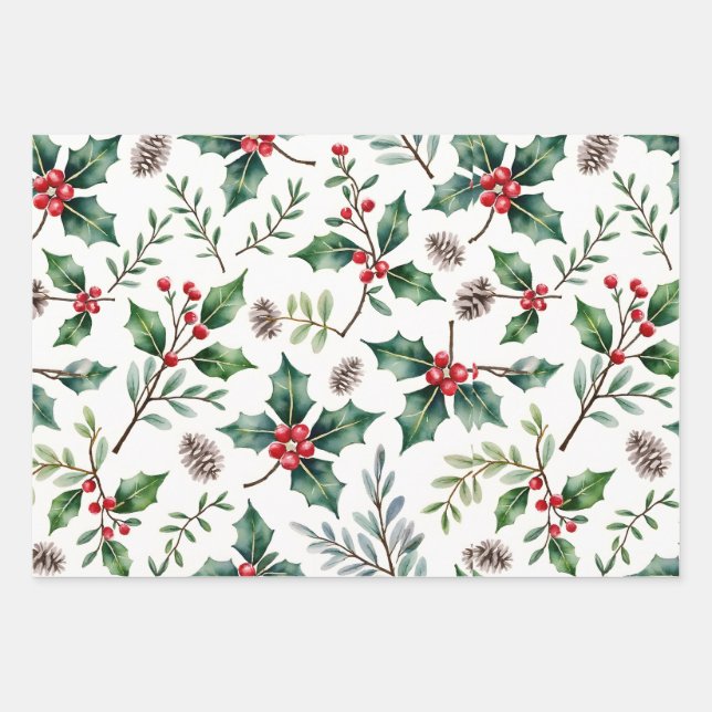 Vintages Retro-Weihnachtswackelpapier Geschenkpapier Set (Vorderseite)
