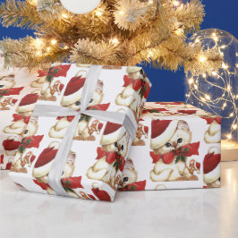 Vintages Retro-Weißkatzenpapier Geschenkpapier