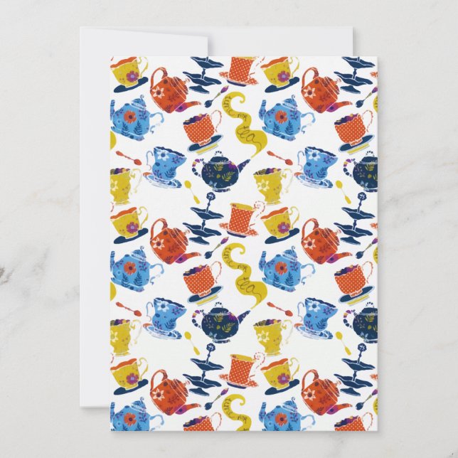 Vintages Retro Winter Whimsical Tee Party Ankündigung (Vorderseite)