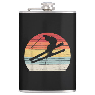 Vintages Retro Wintersport Skifahren Flachmann