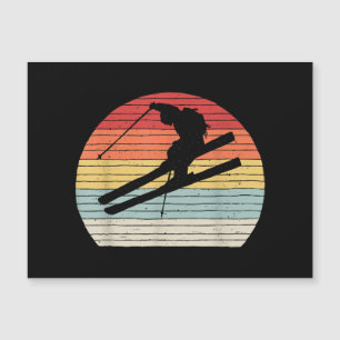 Vintages Retro Wintersport Skifahren Magnetkarte