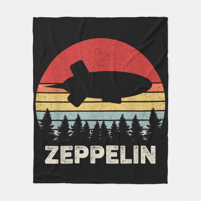 Vintages Retro Zeppelin Shirt Dirigiable Luftschif Fleecedecke (Vorderseite)