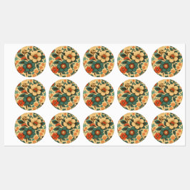 Vintages Retrodesign Blütenpastellfarben Etiketten