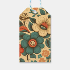 Vintages Retrodesign Blütenpastellfarben Geschenkanhänger