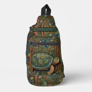 Vintages Retroschildkrötenwald Crossbody Bag