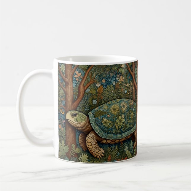 Vintages Retroschildkrötenwald Kaffeetasse (Links)