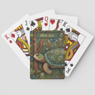 Vintages Retroschildkrötenwald Spielkarten