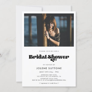 Vintages Retroskript-Brautparty-Foto Einladung