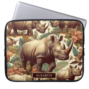 Vintages Rhino Nahtlos Laptopschutzhülle