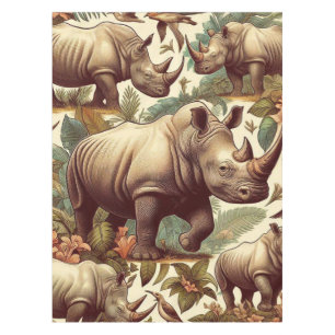 Vintages Rhino Nahtlos Tischdecke