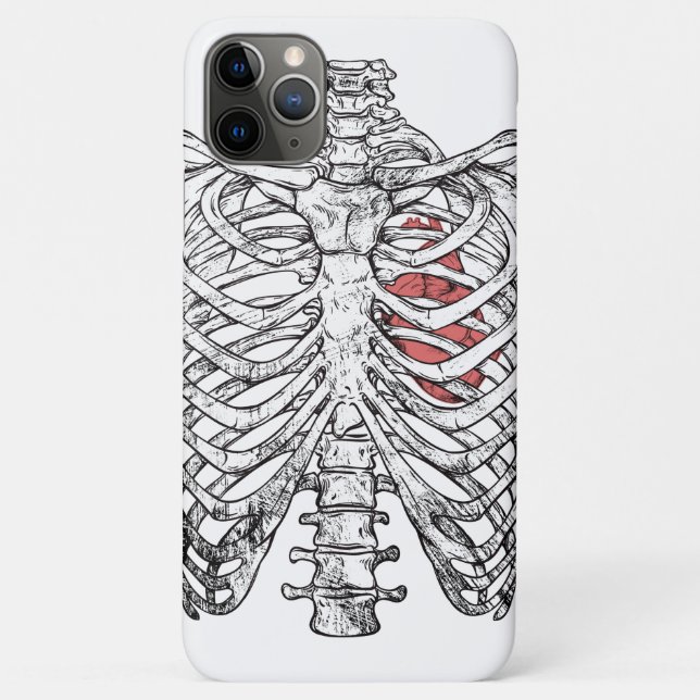 Vintages Ribcage & Herzanatomie Halloween Case-Mate iPhone Hülle (Rückseite)