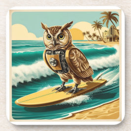 Vintages Roboteruhsurfen am Strand Getränkeuntersetzer