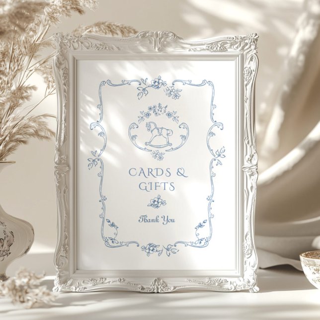 Vintages Rockpferd Chinoiserie Karten und Geschenk Poster (Von Creator hochgeladen)