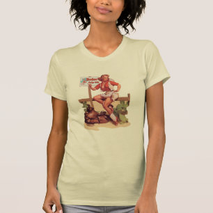 Vintages Rodeo-Cowgirl Hitchin eine Fahrt zum T-Shirt