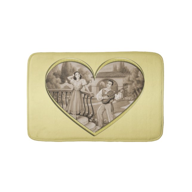 Vintages romanisches Ehepaar, Mann und Frau, Gold Badematte (Vorderseite)