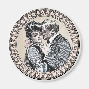 Vintages romanisches Paar: Antike Rose Girly Liebe Magnet