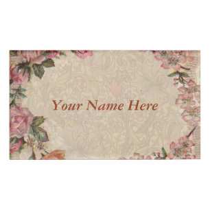 Vintages romanisches Paar: Antike Rose Girly Liebe Namenschild
