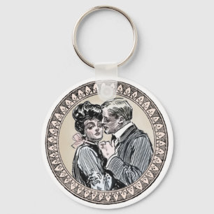 Vintages romanisches Paar: Antike Rose Girly Liebe Schlüsselanhänger
