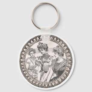 Vintages romanisches Paar: Antike Rose Girly Liebe Schlüsselanhänger