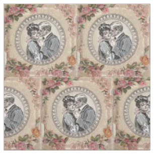 Vintages romanisches Paar: Antike Rose Girly Liebe Stoff