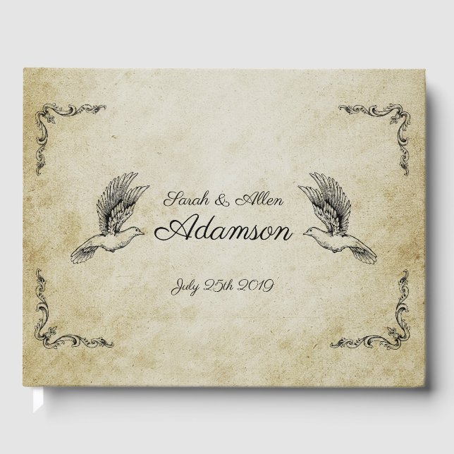 Vintages romantisches Gästebuch (Vorderseite)