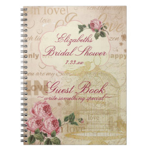 Vintages romantisches Liebe-Brautparty-Gast-Buch   Notizblock