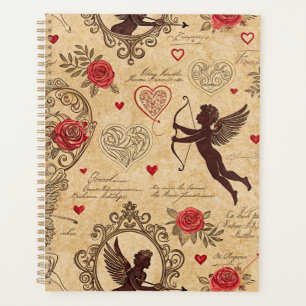 Vintages romantisches Muster Cupids (10) Planer