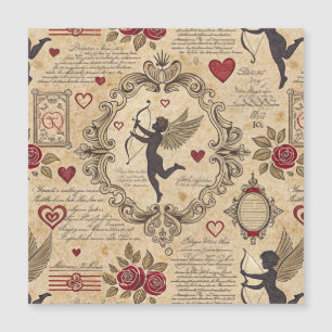 Vintages romantisches Muster Cupids (9) Magnetkarte