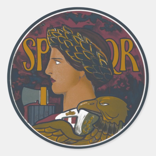 Vintages römisches Emblem Italiens SPQR Runder Aufkleber (Vorderseite)
