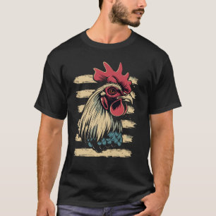 Vintages Rooster-Portrait T-Shirt