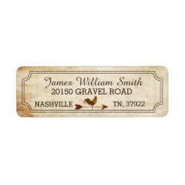 Vintages Rooster-Wetter-Vane Rustic Wedding Label