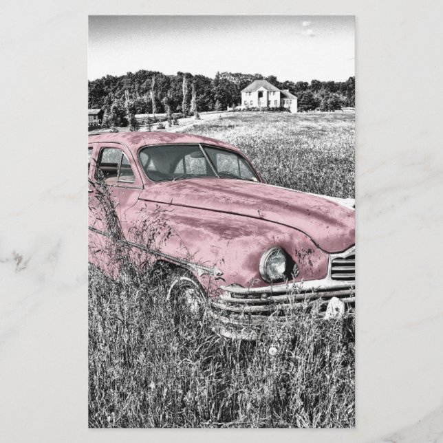 Vintages rosa Auto (Vorderseite)