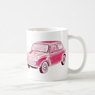 Vintages rosa Auto Kaffeetasse