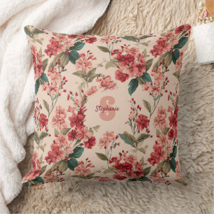 Vintages rosa Azalea Blumenmuster - Klassisches Mu Kissen