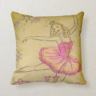 Vintages rosa Ballerina-Entwurfs-Kissen Kissen